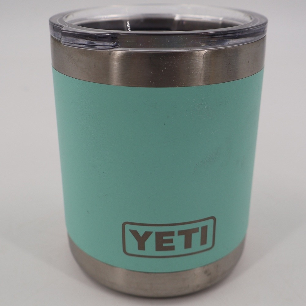 YETI Rambler 10 oz Lowball Tumbler Seafoam Green Stainless Steel Insulated Lid